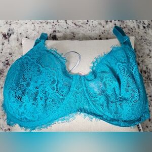 Victoria's Secret Bra Dream Angel Push Up Without Padding Blue Lace 36DDD